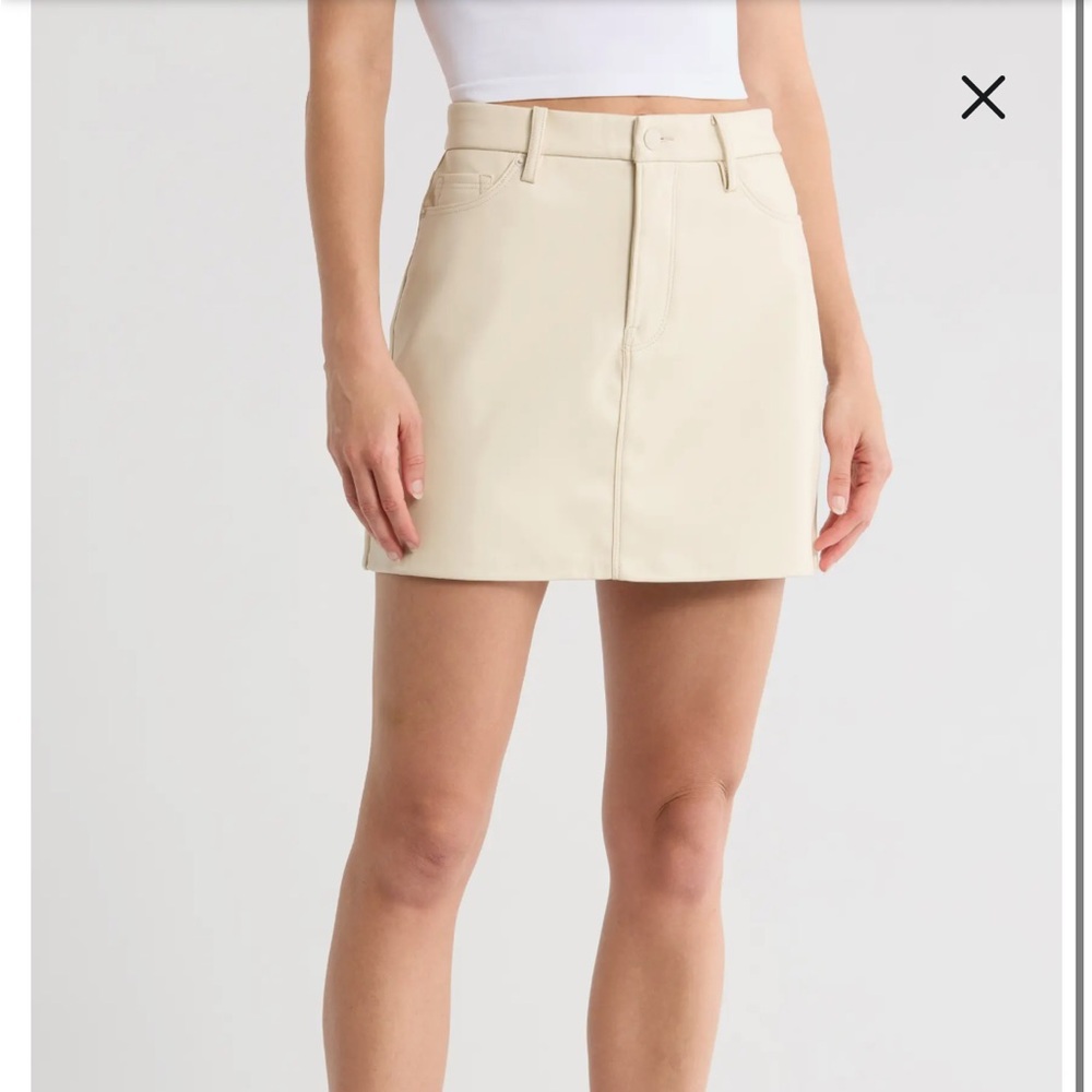 Good American Bone001 Leather Skirt